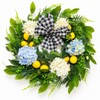 Spring Lemon Wreath for Front Door, 22 Inch Farmhouse Hydrangea