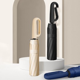 Carabiner 3-Fold Automatic Umbrella UV Block with Blackout Canopy