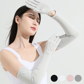 Cooling Fingerless Wrist Arm Sleeves URD-349 Pink/FREE