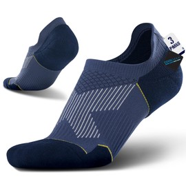 BRISIRA Coolmax Bamboo Viscose No Show Compression Socks Men Cushioned Breathable Moisture Wicking Golf Tennis Hiking Ankle