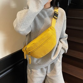 Micmores Women's Shoulder Bag, Bum Bag, Small, Fashionable Cord Crossbody Bag, Stylish & Practical Chest Bag, Belt Bag, Waist Bags for Outdoor Sports, Travel, Running, School, yellow, Fashion, casu