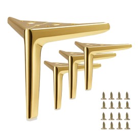 SWTOOL 6 Inch Gold Metal Furniture Legs Heavy Duty Triangle Furniture Feet DIY Modern Replacement Legs for Cabinet Sofa Couch Chair-Set of 4
