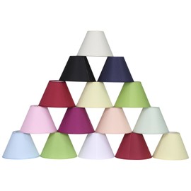 9" Coolie Ceiling Table Lamp Shade Black Cream Lt Blue Lt Green Navy Peach Red - Main Colour: White