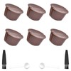 Reusable Coffee Pods,6 Pieces of Coffee Capsule Cups, with 1