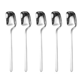 Pack of 5 Silver Coffee Spoons, Stainless Steel Tea Spoons, Yoghurt Spoons, Small Home Spoons for Tea, Milk, Coffee, Dessert, Drink, Milkshake