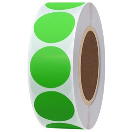 Hycodest - Pegatinas redondas para etiquetas de puntos, papel brillante, 1000 pegatinas, 1 pulgada, color verde