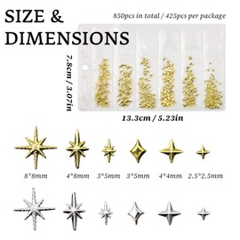 Lifextol 400PC Gold Nail Charms Gems Nails Rhinestone Junk Case Charms for Acrylic Press on Nails Art Design, 3D Y2K Nail Charm Jewel Charm Fake Fingernail Tips Studs Set Metal Gold Beads Kit-F