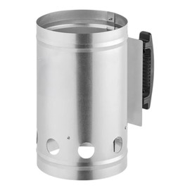 5 lb. Charcoal Chimney Starter – Durable Zinc Metal BBQ Starter with Heat Shield and Heat-Resistant Nylon Handle, Dimensions 10 1/2" x 6 1/2", Quick Charcoal Ignition for Grilling & Outdoor Cooking