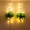 Loscarol 2 Pack Macrame Plant Hanger with Lights and 2Pcs