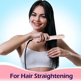 ANGENIL Pro Twist Flat Iron 1 Inch, Round Pink Dual Voltage Hair Straightener and Curler 2 in 1, Tourmaline Ceramic Ionic Hair Curler with Anti-Scalding Silicone Mat Pad, 30s Fast Heating, LCD Display