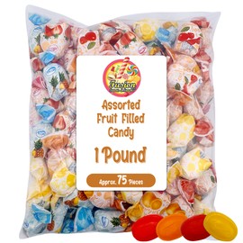Fruit Filled Candy - Assorted 1 Pound Bulk Bag, Arcor Bon Bon Fruitfuls Candy, Individually Wrapped Hard Candy