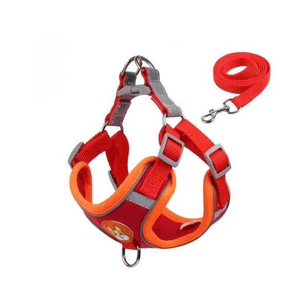 Pechera Arnés Para Perro Regulable Con Bandas Reflectivas
