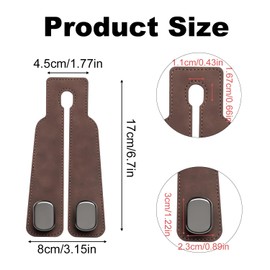 Kongming Car Seat Double Hook Back Hook, Leather Car Seat Headrest Car Hook, Metal Hook for Car Seat Backrests, Storage Hooks Car Seat Car, Headrest Hooks (Brown, 4 Pieces)