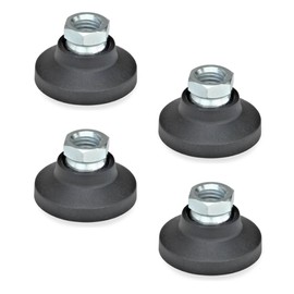 Ganter Normelemente GN 343.3-40-M10-A 3-40-M10-A-articulated feet with Threaded Bushing, Black, Gewinde d2: M10, Set of 4 Pieces