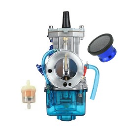 SVKCAR Carburetor PWK 34MM for Suzuki RM 125 250 370 500 Kawasaki KX 125 250 500 Yamaha YZ 85 125 175 250 YFS 200 Blaster Dirt Pit Bike Go Kart 125cc 200cc 250cc Engine (with Blue Air Filter)