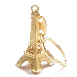 24pcs/lot Gold Cute Adorable 3D Eiffel Tower Key Chain, French Souvenir Paris Keychain