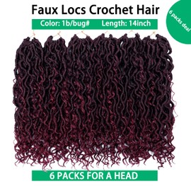 YESEGO Faux Locs Crochet Cabelo 14" Ombre Goddess Locs Crochet Cabello Para Mujer Suave River Locs Curly Pre Looped Crochet Trenzas Con Extremos Rizados Locos Hippie Boho Extensiones De Pelo Sintético