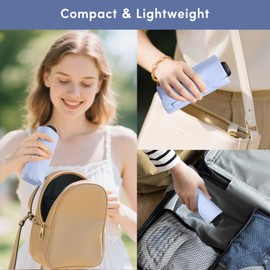 LEAGERA Mini Travel Umbrella Compact- UPF 50+ Sun Protection Manual Open Folding Portable Lightweight Small Umbrella for Purse