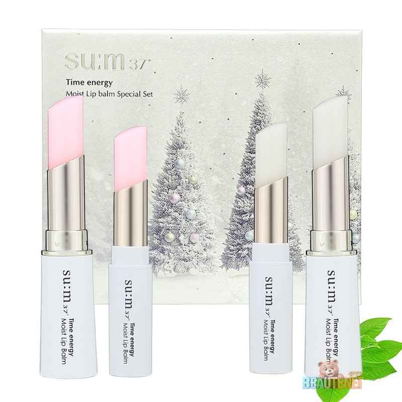 sŭm37 숨37 타임 에너지 모이스트 립밤 듀오 홀리데이 세트 SU:M37