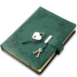 CAGIE Diary with Lock for Girls Heart-Shaped Lock Journal for Women, Girls Diary with Gold Edged Pages Jouranl with Lock for Writing, Cute Diary for Gifts, 5.3 x 7 inch, Pink