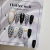 Black tweed chain handmade nail tip - Mediaval / 블랙