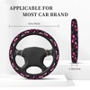 Pink Flamingos Elastic Steering Wheel Cover Non-Slip Breathable Steering Wheel