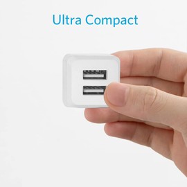 USB Wall Charger, Charger Adapter, Dual A Port USB Cube Chargers, Power Adapter Charging Plug Box Brick for Phone 16e/16/15/14/13/12/11/XS/X/8/7/6 Plus,Android Phones, and More (Milky White)