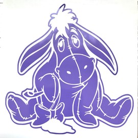 Eeyore Sit - Cartoon Decal Vinyl Car Wall Laptop Cellphone Sticker 5.5 inches (purple)