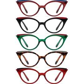 Eyekepper 5-pack Cat Eye Reading Glasses Cute Reader for Women 1.0