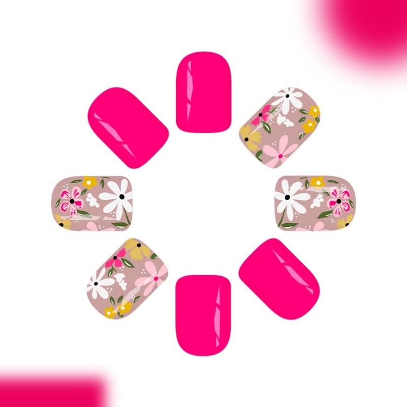 Pink Press on Nails Short Square Nails Press on with