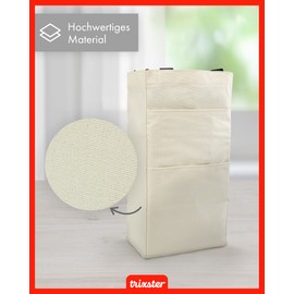 TRIXSTER® Wrapping Paper Organiser in Beige with Door Hooks and Carabiner, Space-Saving and Safe Storage of Wrapping Paper, Dimensions 90 x 25 x 15 cm