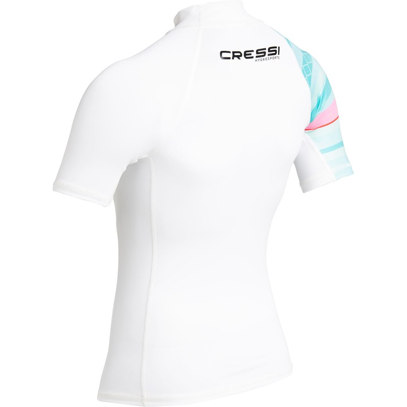 CRESSI Shield Lady Rash Guard Short/SL White Aquamarine- Rash Guard