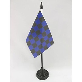 AZ FLAG - Table Flag Target Flag Black and Blue - 15 x 10 cm - Racing Flag Table Flag 10 x 15 cm - Flags