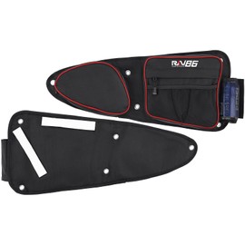 RKV86 Front Door Bag Set, Upgraded Zipper Storage Bag with Cup Holder, Fit for 2014-2023 Polaris RZR XP 1000/4, Turbo, Turbo S, 900XC, S900, S1000，2 Packs Red