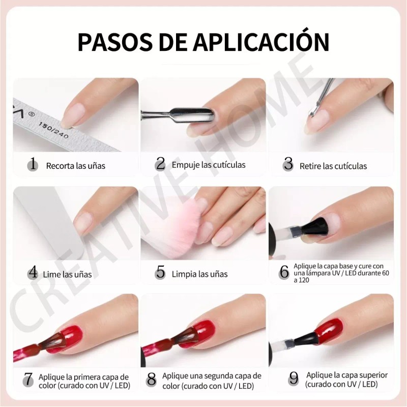 Creative Home Geles Semipermanente Gama De Esmaltes Uñas (kit De