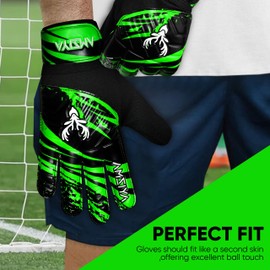 AYIZMA Football Goalkeeper Gloves for Boys – Kids Soccer Goalie Gloves with 4mm Latex Palm, Breathable Mesh, Double Wrist Protection & Customizable Fit, Super Grip for Training & Matches (Green, 4)