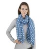 Basic Sense 10mm Polka Dot, Large Viscose Scarf, Blue/White Dot
