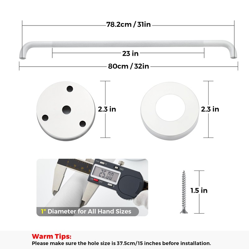 2 Pack Grab Bars for Shower Handle, 32 Inch Anti