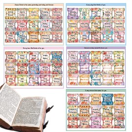 Bible Chapter Tabs - Easy Navigation Boho Style Laminated Bible Tags,Waterproof Bible Study Supplies, 5 Sheets Alphabet Bible Stickers for Men and Women