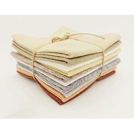 Wool Blend Craft Felt Square Colour Pack 9" / 22cm EN17 Standard 10 Pack (Neutrals)