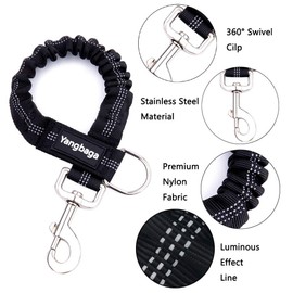Yangbaga Dog Shock Absorber Extension Leash Bungee Attachment, Prevent Injury on Arm and Shoulder & Save Dogs from Getting Hurt, Great for Bicycle, Running, Walking (Black 13.4''-16.5'')