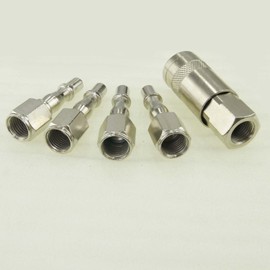 ORAZIO 5PCs 1/4" BSP Air Line Compressor Hose Quick Coupler Connector Couplings Male and Female Fittings Garage Tools 23022012