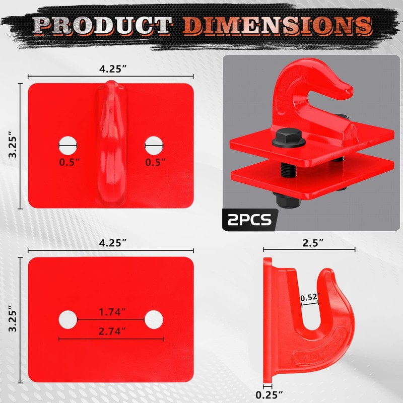 AMBULL Tractor Bucket Grab Hook Grade 70 Forged Steel Bolt