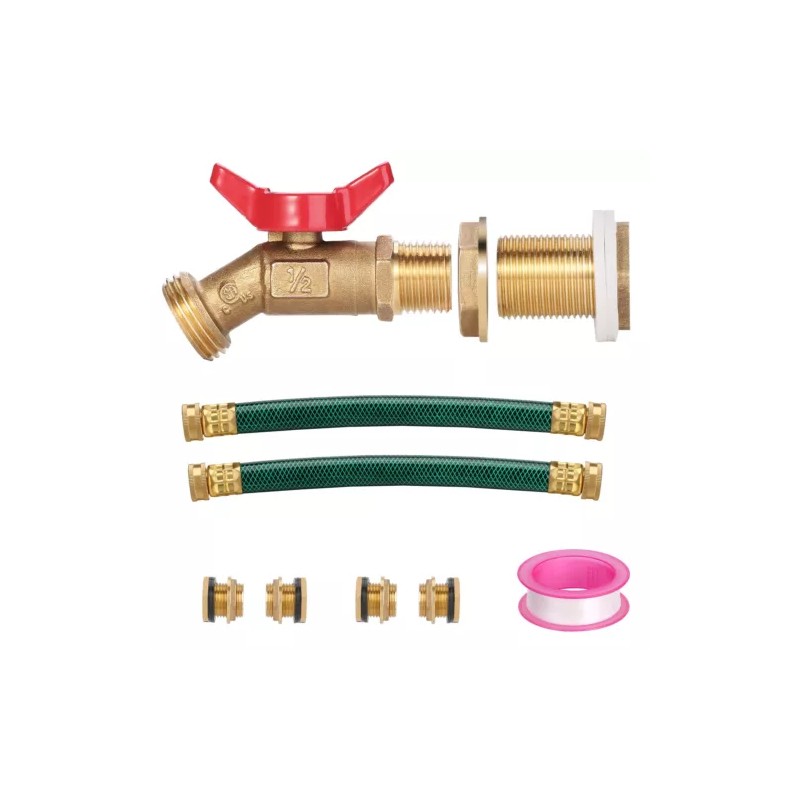 WADEO Rain Barrel Spigot, Brass Rain Barrel Quarter Turn Ball