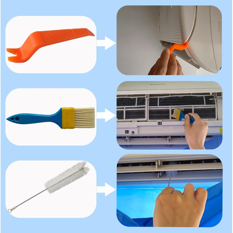 Ajqxh 8Pcs Mini Split Ac Cleaning Kit, Air Conditioner Cleaning
