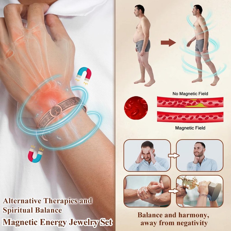 Cigmag Copper Magnetic Bracelet for Men, with Powerful 9X 5000