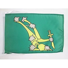 AZ FLAG - Starry Plough of Ireland Flag 18'' x 12'' cords - Irish Citizen Army Small flags 30 x 45cm - Banner 18x12 in - Drapeau Irlande Starry Plough vert