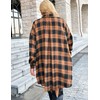 Bozanly Women's Oversized Button Down Long Plaid Flannel Shirts Lapel