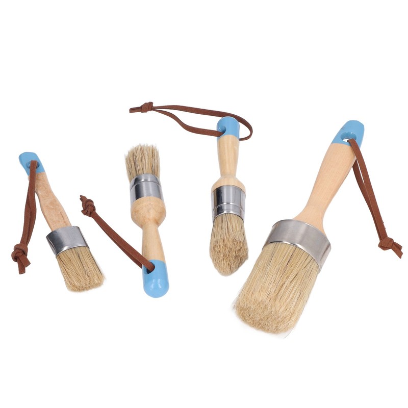 4PCS Paint Brush Bristles Wooden Handle for Furniture Tables Chairs