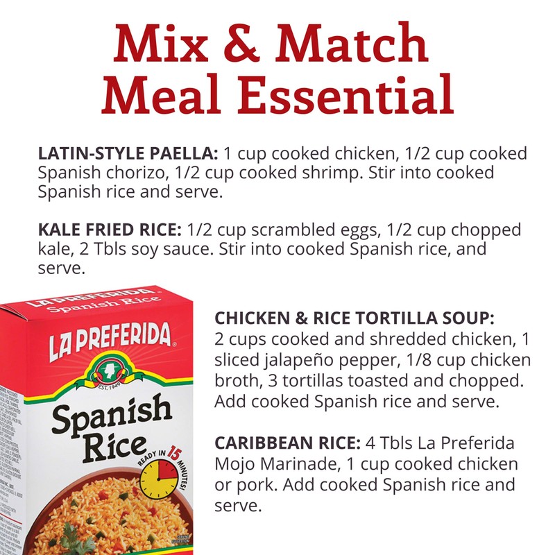 La Preferida Boxed Spanish Rice (Fluffy Mexican-Style Rice with Bell